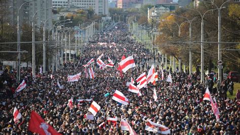 Over 50000 March In Belarus Against Authoritarian Leader Ctv News