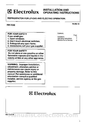 Electrolux Rm2330 Manual English Download