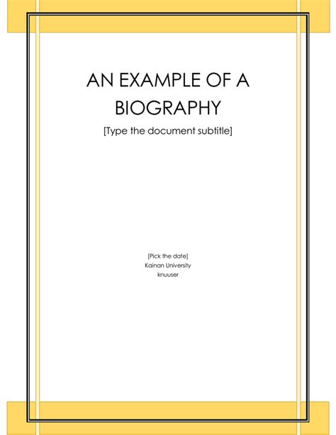 Biography Templates With Images Download In Word Pdf