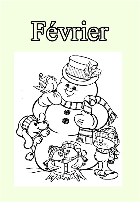 02 Fevrier Coloriage Mois De Lannée Coloriages Pour Enfants Avec