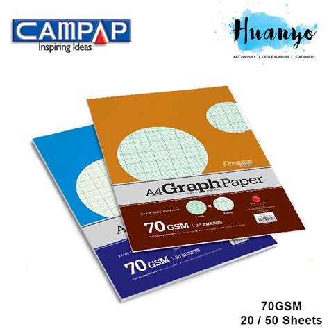 Campap Premium A4 Graph Paper Pack 70gsm 1mm And 2mm Grid Square