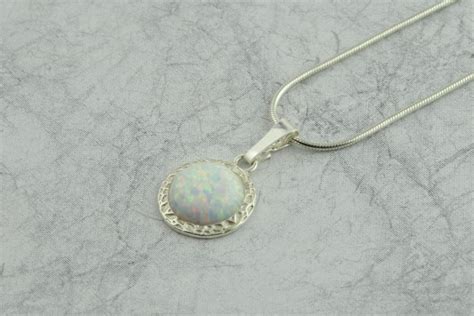 Hammered Opal Pendant Lavan Designer Jewellery