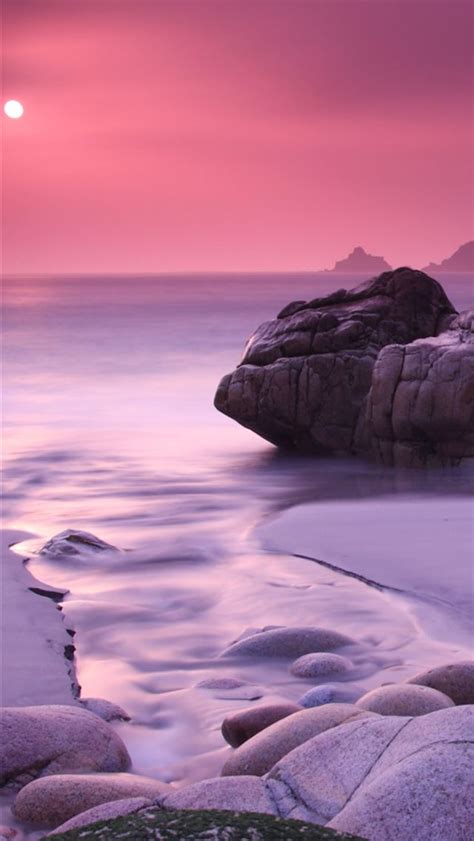 Rock Beach Cool Sunset Iphone Wallpapers Free Download