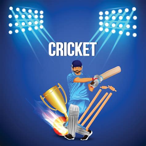 Cricket Stadium Background With Cricketer Illustration Background