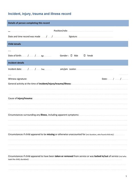 Incident Report Templates In Word Riset