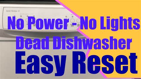 Quick Fix For Dishwasher With No Power No Lights Youtube