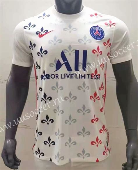 Con neymar y mbappé, psg presentó la camiseta de la temporada 21/22. 2021-22 Paris SG White Thailand Soccer Training Jersey-416 ...