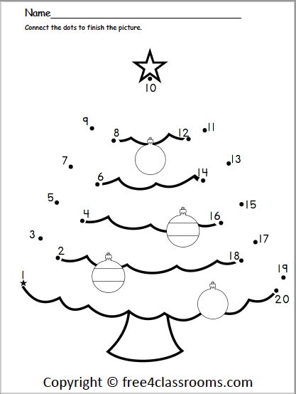 Free Christmas Dot To Dot Numbers 1 To 20 Free Worksheets