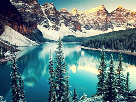 Winter In Canada Moraine Lake Hd Desktop Wallpaper Widescreen High