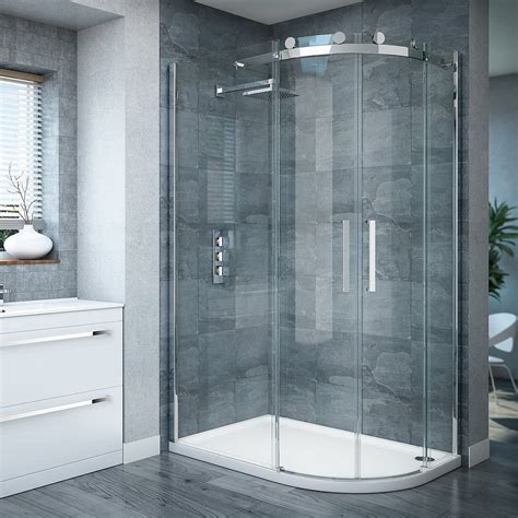 Nova Frameless Offset Quadrant Shower Enclosure 800 X 1200mm Right