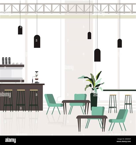 Cafetería Interior Vacía Diseño De Cafetería Con Barra Y Lugar Para