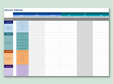 Excel Of Basic Professional Project Timeline Xlsx Wps Free Templates