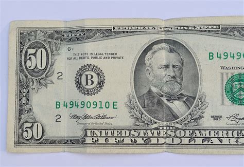 Rare 1993 Vintage Fifty Dollar Bill With Fancy Serial Number B Etsy