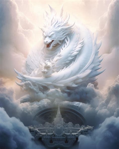 Premium Photo A Chinese Dragon In The Clouds