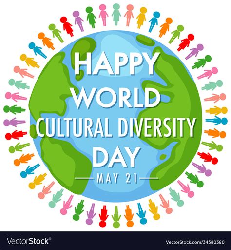 Happy World Cultural Diversity Day Logo Or Banner Vector Image