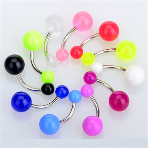 1pc 58mm Ball Sexy 316l Stainless Steel Acrylic Belly Button Rings For