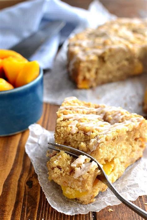 This Peach Cobbler Coffee Cake Combines Rich Moist Cake With Delicious