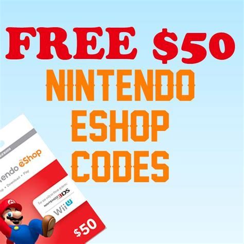 Free 50 Nintendo EShop Gift Cards Code In 2021 Nintendo Eshop Eshop
