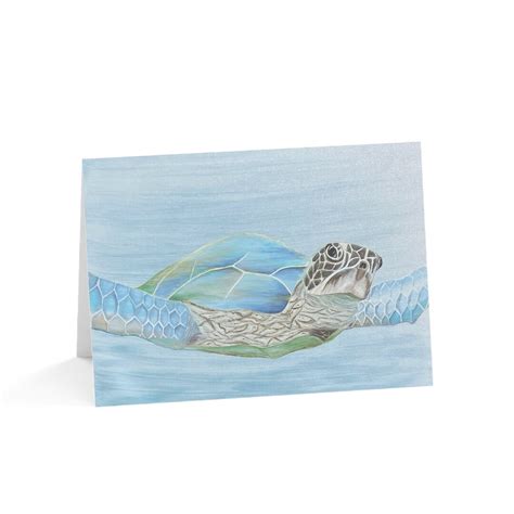 Sea Turtle Greeting Cards Blank Inside And Etsy