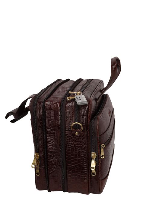 Hyatt Leather Accessories 16 Inch Brown Leather Laptop Messenger And Sho