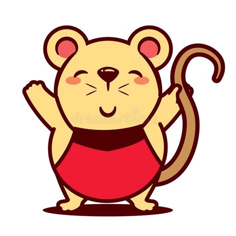 Cartoon Cute Rat Greetings Chinese New Year Year Of The Rat Stock