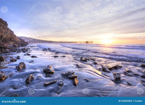 Beautiful Southern California Coastline At Sunset Stock Photo Image