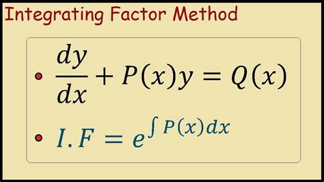 How To Use The Integrating Factor Method First Order Linear Ode Youtube