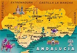 andulusian spain | 0988 SPAIN (Andalusia) - The map of Andalusia | Mapa ...
