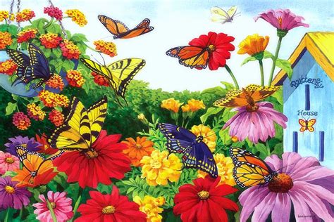 Butterfly Easy Flower Garden Drawing Images Easy Butterfly And Flower