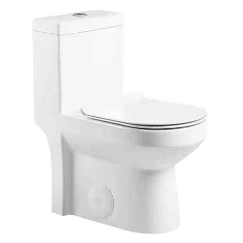 One Piece 10 In Rough In 108 Gpf 158 Gpf Dual Flush Round Toilet In