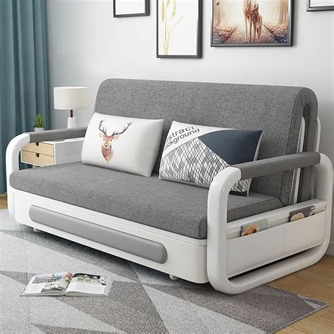 Gray Modern 74 Full Sleeper Sofa Cottonandlinen Upholstered Convertible