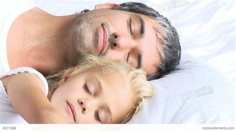 Father And Babe Sleeping In A Bed Stock Video Footage 4511506
