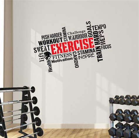Exercise Word Cloud Motivational Wall Art Decal Perfect For Gyms