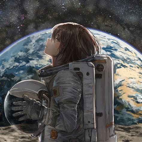 Space Astronaut Anime Girl Earth 4k 3840x2160 19 Wallpaper Pc