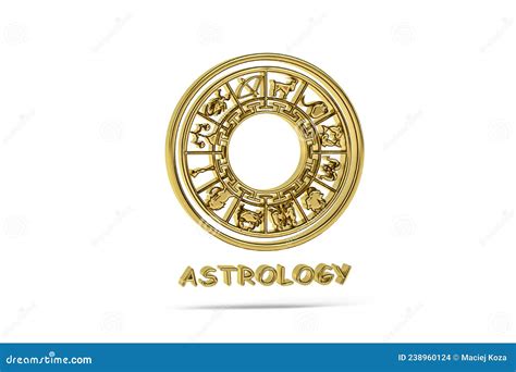 Golden 3d Zodiac Icon Isolated On White Background Stock Illustration