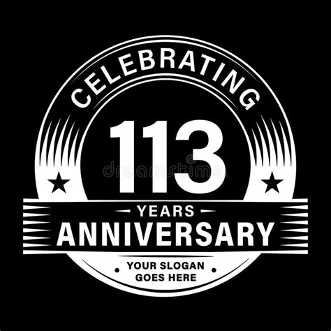 113 Years Anniversary Celebration Design Template 113th Logo Vector