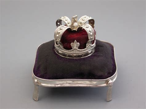 Great savings & free delivery / collection on many items. George V Silver Coronation Crown Pin Cushion by Spurrier ...