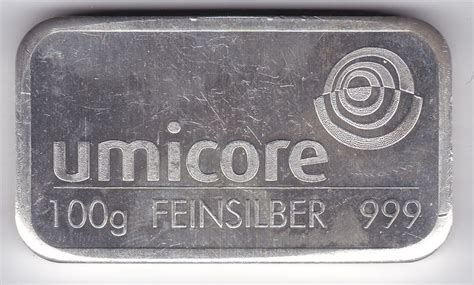 Silver Bar Of 100 Gram Umicore Feinsilber Catawiki