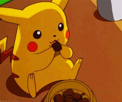 Pikachu Eating Cuteness Awh Pinterest