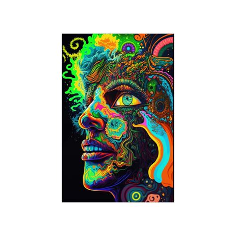 Trippy Poster Psychedelic Lsd Trip Cool Blacklight Poster Lsd Blacklight Poster Cool Wall Art