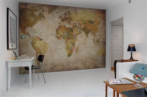 World Map Wallpaper Wall Mural Map Wall Mural Dining Room Murals