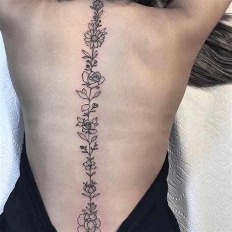 flower backbone flowers roses spine tattoos for women flower spine tattoos flower tattoo back