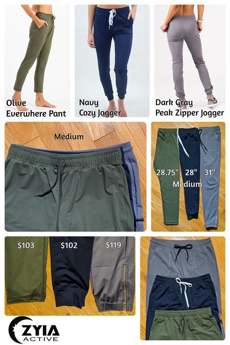 Zyia Size Chart Joggers