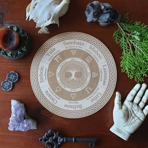 Moon Phase Wheel Of The Year Pagan Witch Calendar Board Etsy