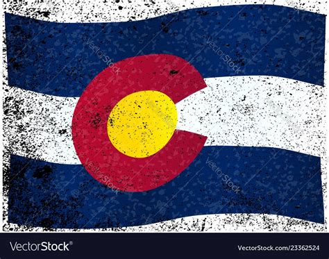 Waving Colorado State Flag Royalty Free Vector Image