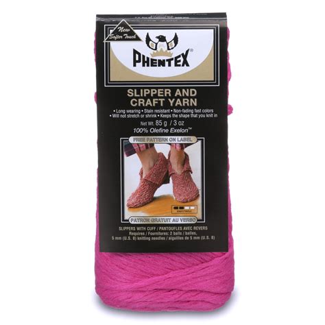 Phentex Slipper And Craft Yarn 85g3oz Hot Pink