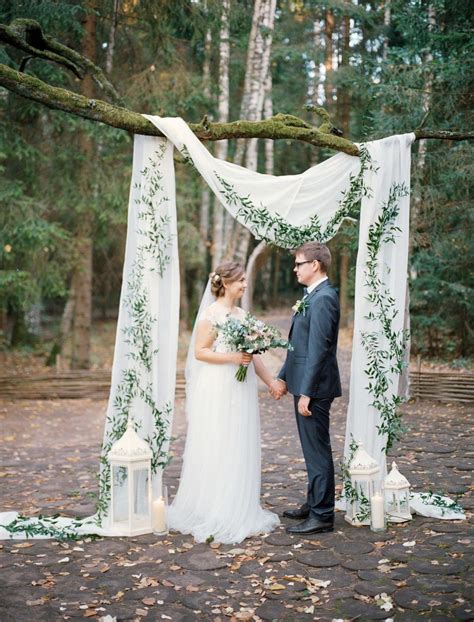 elegant white and greenery outdoor wedding ceremony ideas Wedding