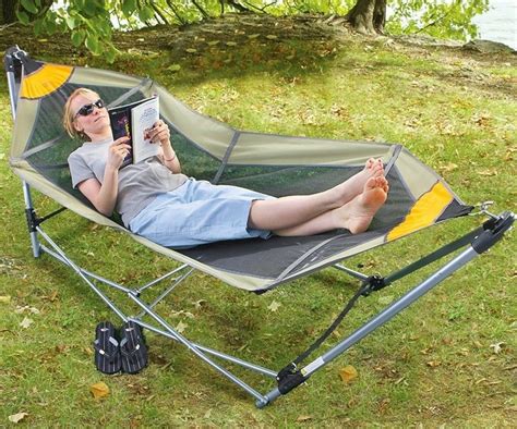 Beach camping is the ultimate summer getaway, nothing standing in between you and the open sea and surf. RV Portable Folding Hammock | Folding hammock, Portable ...