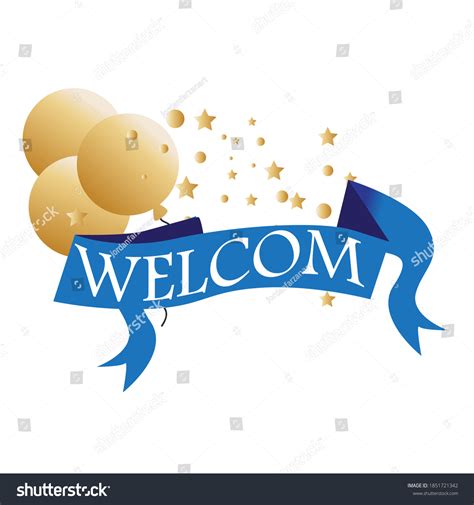 Welcome Card Bannerbeautiful Greeting Scratched Calligraphy Stock