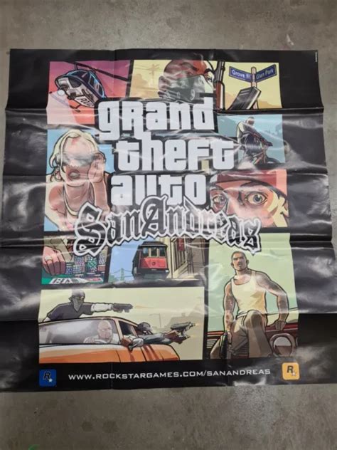 Gta Grand Theft Auto San Andreas Map Poster Only Original Double